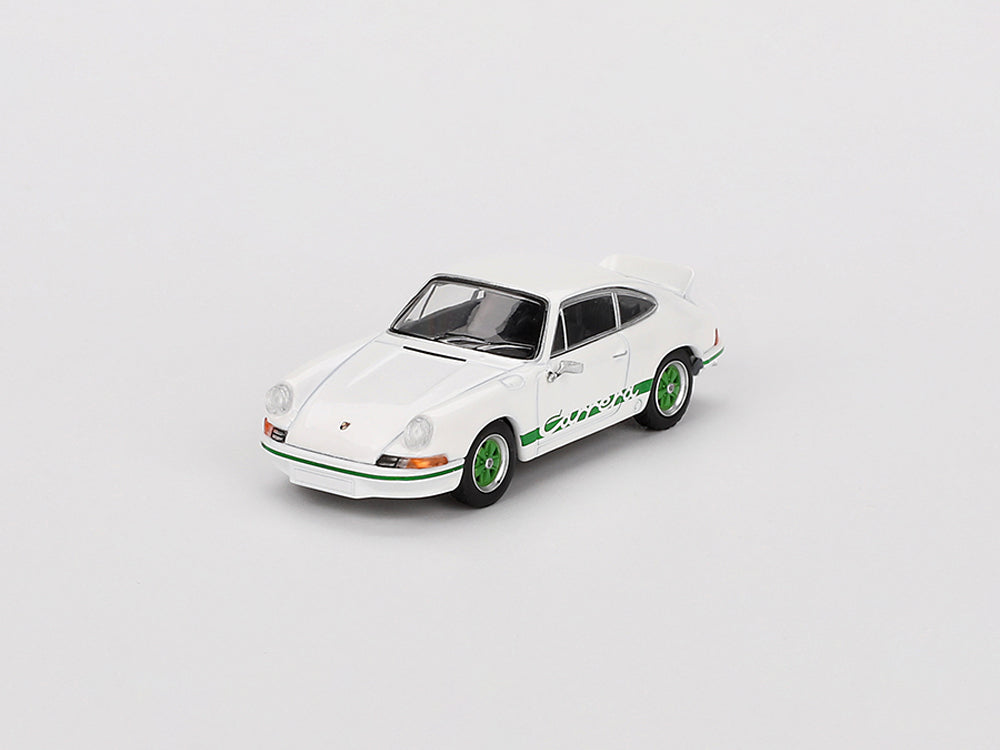 Mini GT 1/64 Porsche 911 Carrera RS2.7 Grand Prix White with Green Livery