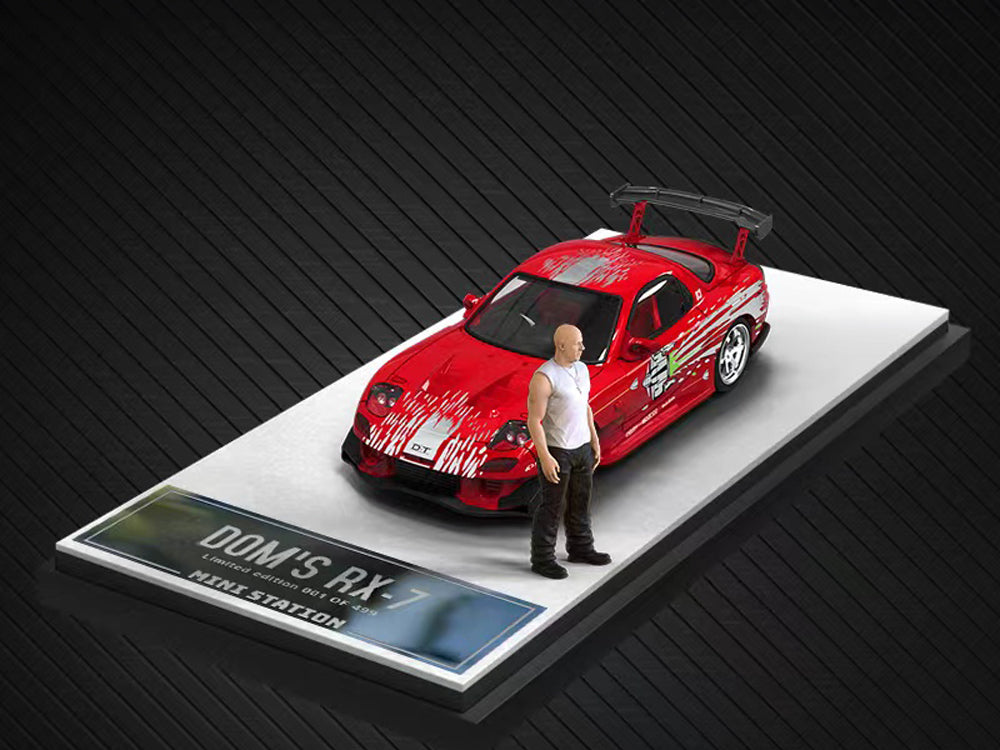 Mini Station 1/64 Mazda RX7 FD3S Dom's Fast & Furious Car with Figurine - Diecast Toyz Australia