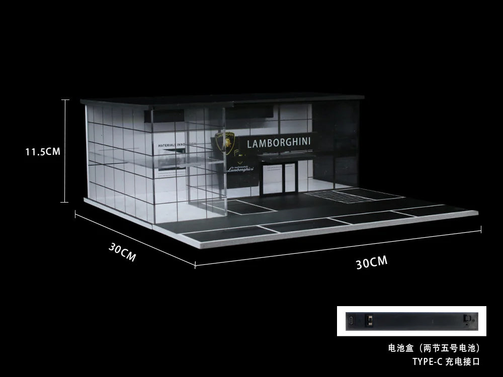 Moreart 1/64 Lamborghini Showroom Double Story with Parking Lot