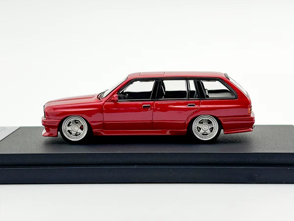 Mortal Model 1/64 BMW E30 Touring Low Rider Edition Red - Diecast Toyz Australia