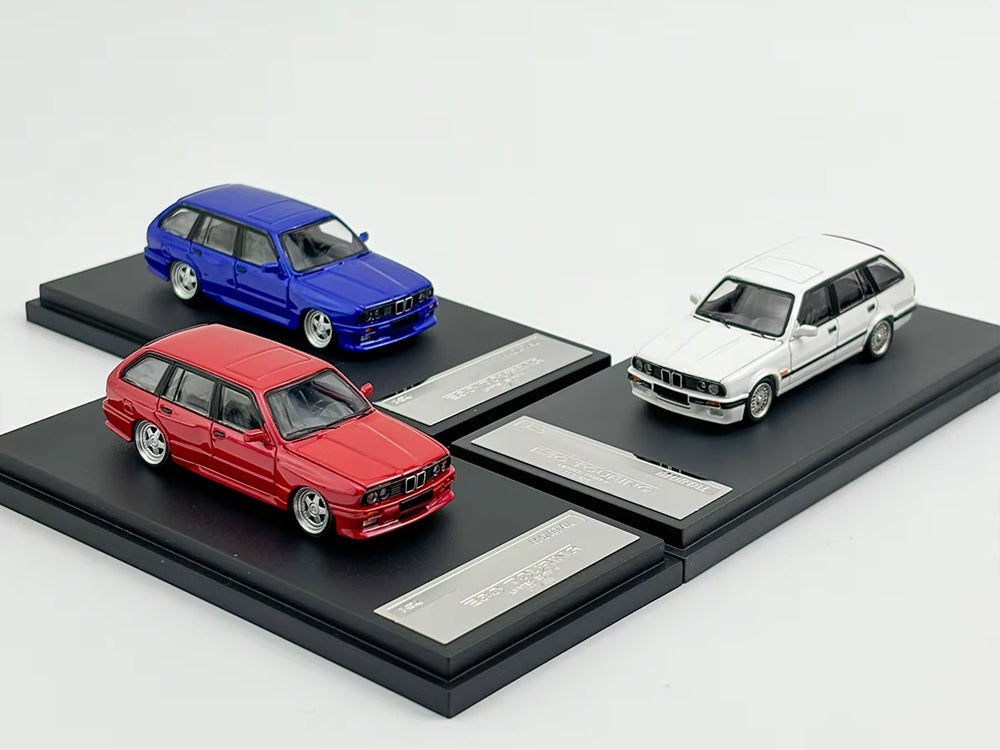 Mortal Model 1/64 BMW E30 Touring Low Rider Edition Red - Diecast Toyz Australia