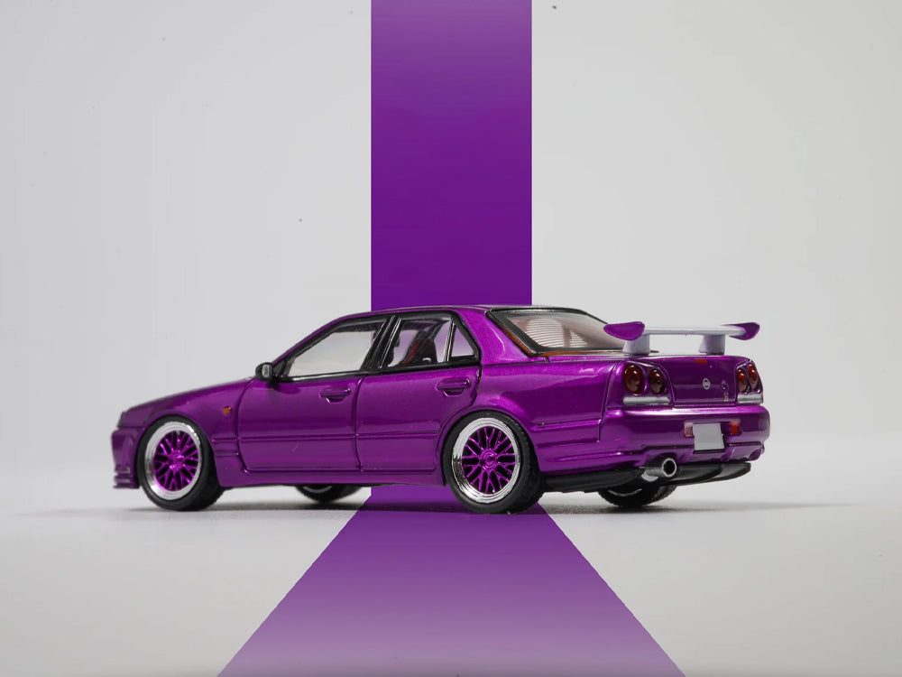 Mortal Model 1/64 Nissan Skyline ER34 25GT-Turbo with BBS Wheels Purple