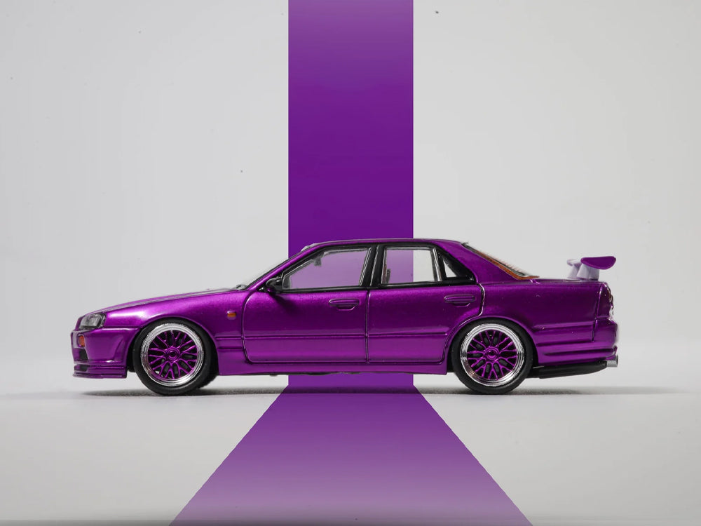 Mortal Model 1/64 Nissan Skyline ER34 25GT-Turbo with BBS Wheels Purple