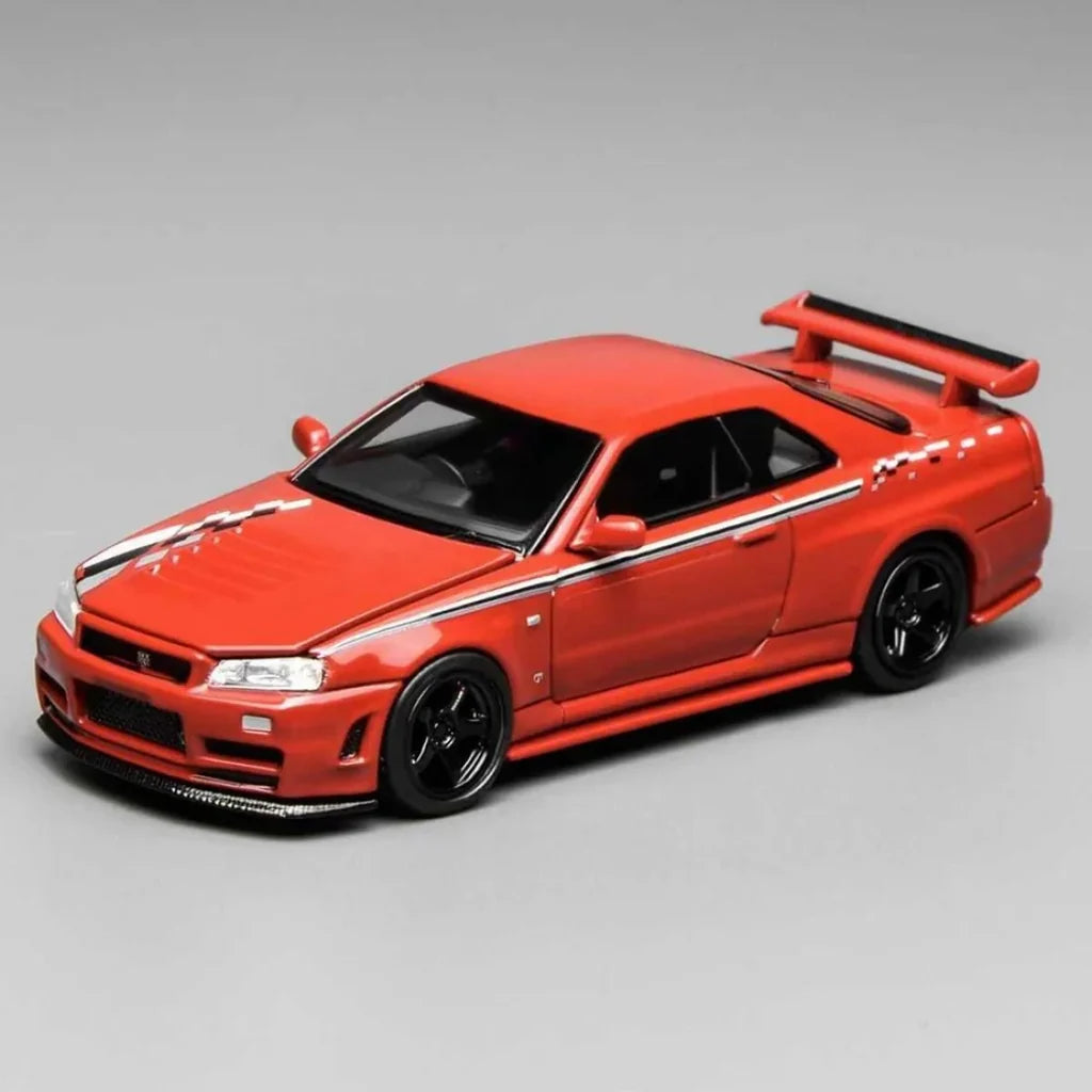 MotorHelix 1/64 Nissan Skyline GTR R34 NISMO Customized Red