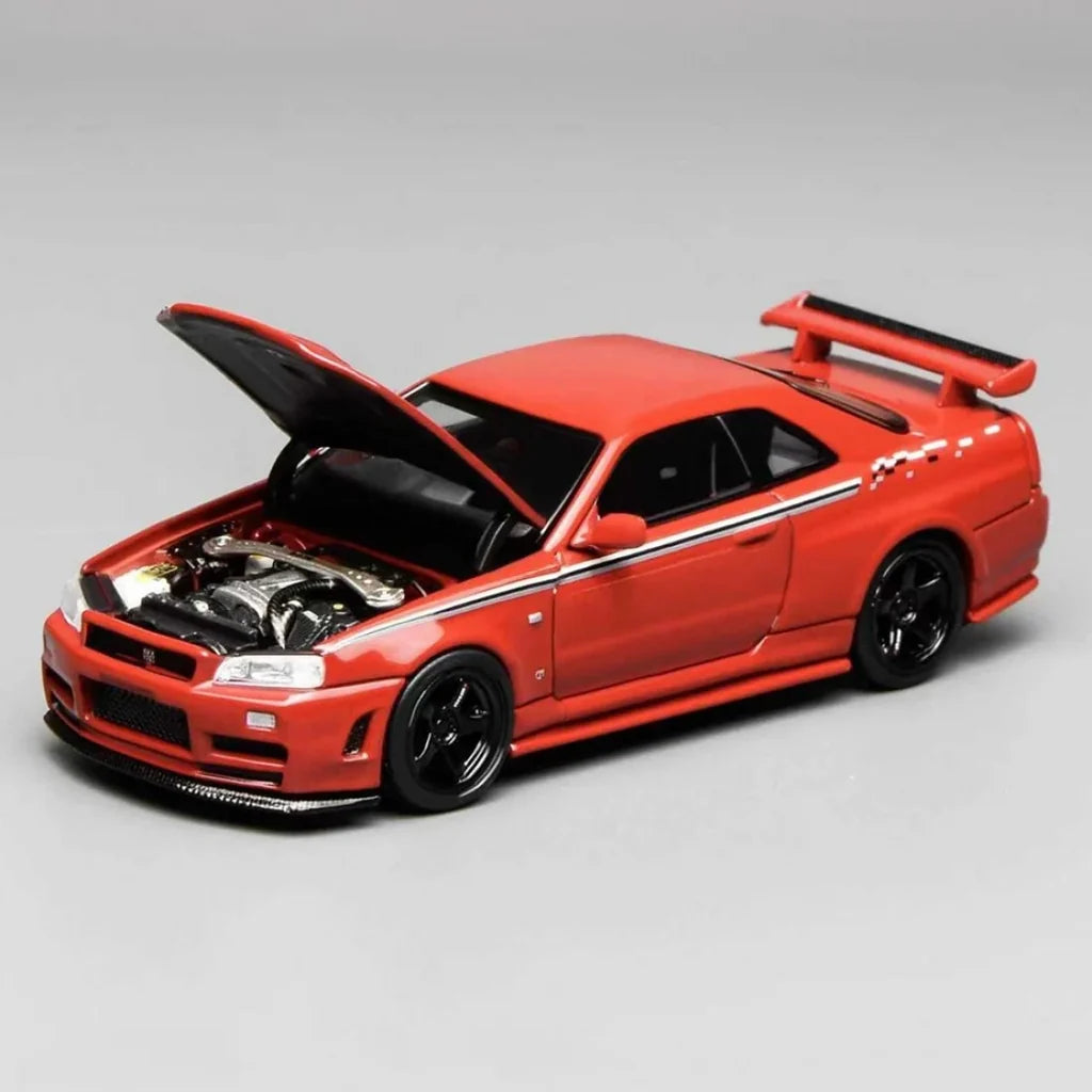 MotorHelix 1/64 Nissan Skyline GTR R34 NISMO Customized Red