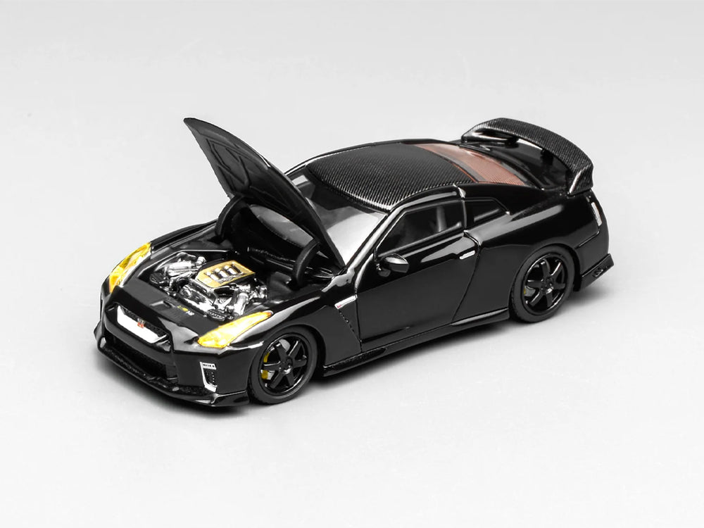 MotorHelix 1/64 Nissan Skyline GTR R35Meteor Black with Carbon Top