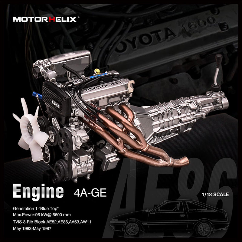 Motor Helix 1/18 Toyota AE86 4A-GE Engine Model
