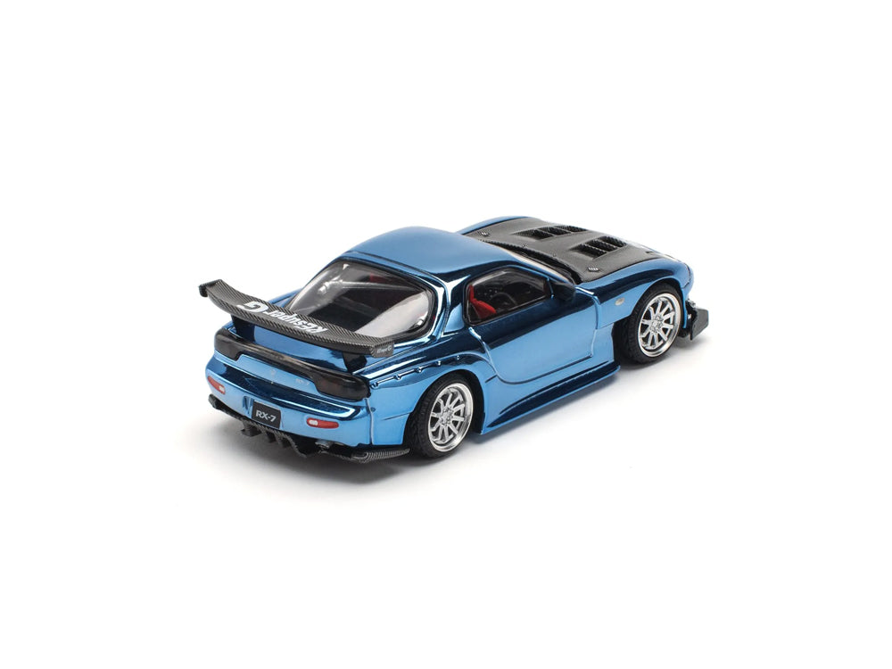 Pop Race 1/64 Mazda RX7 FD3S RE Amemiya Widebody Blue Chrome