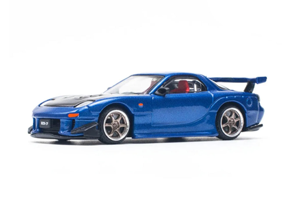 Pop Race 1/64 Mazda RX7 FD3S RE Amemiya Widebody Metallic Blue