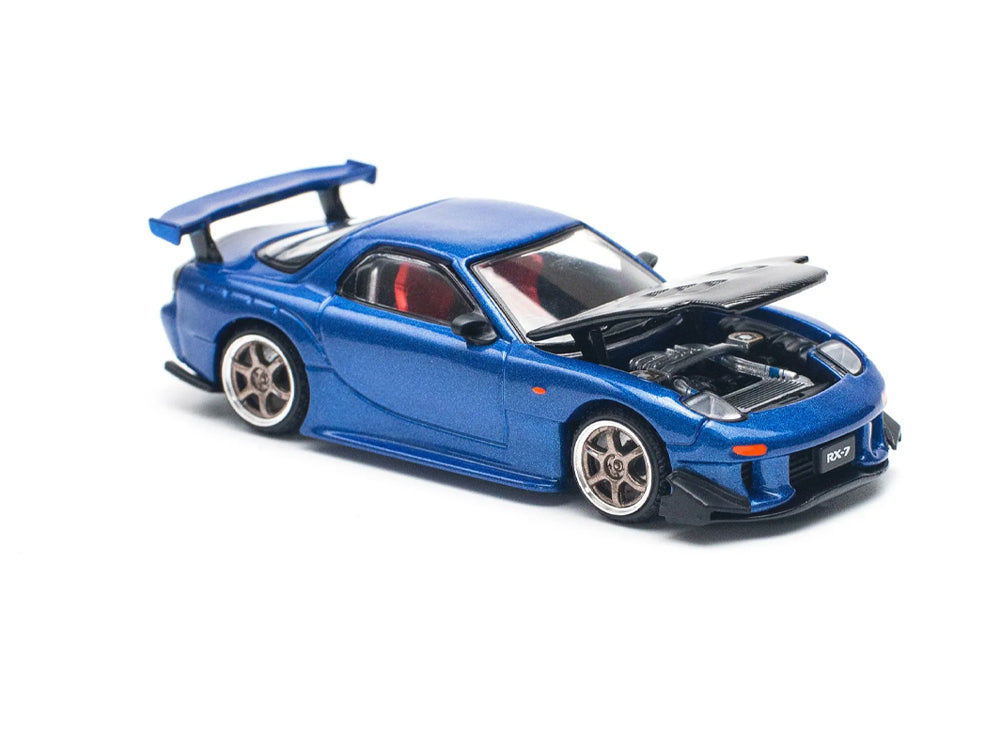 Pop Race 1/64 Mazda RX7 FD3S RE Amemiya Widebody Metallic Blue