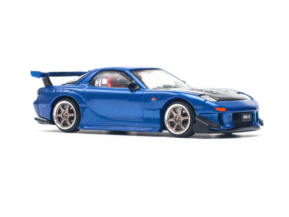 Pop Race 1/64 Mazda RX7 FD3S RE Amemiya Widebody Metallic Blue