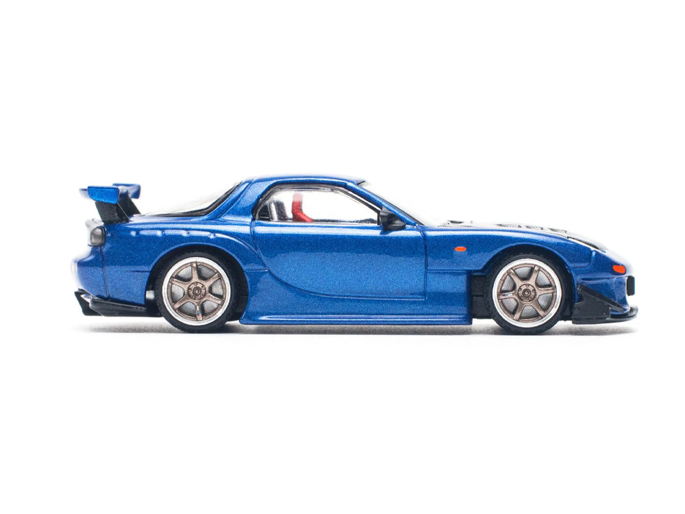 Pop Race 1/64 Mazda RX7 FD3S RE Amemiya Widebody Metallic Blue
