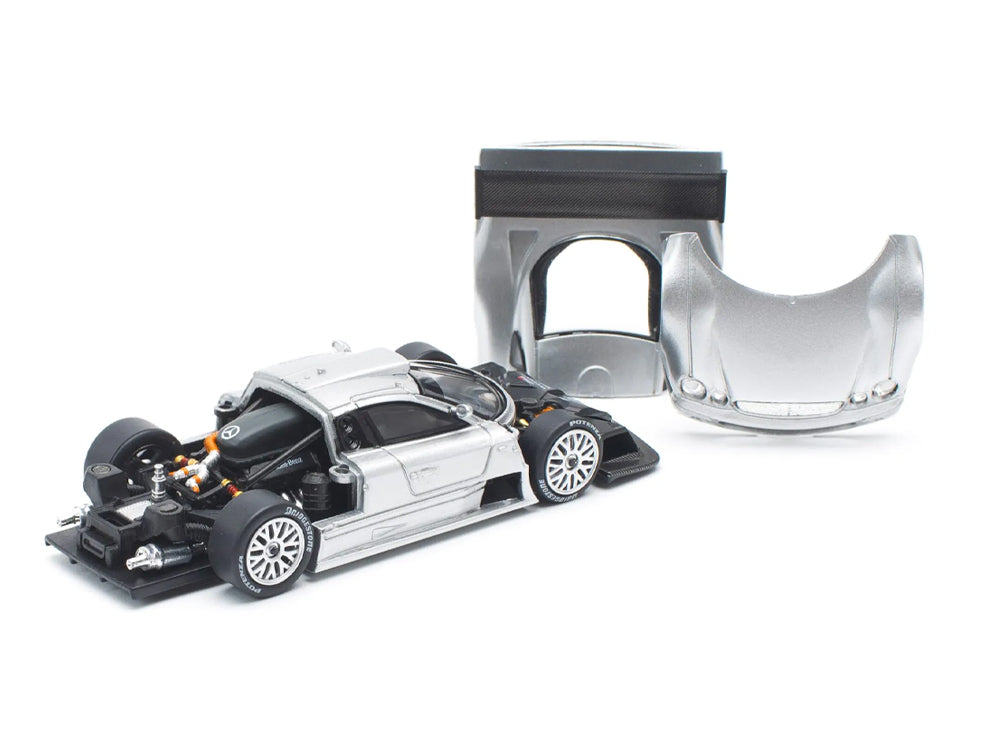 Pop Race 1/64 Mercedes Benz CLK GTR Silver