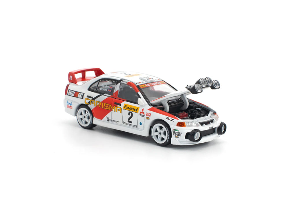Pop Race 1/64 Mitsubishi Lancer Evolution IV Monte Carlo Rally 1998 White/Red