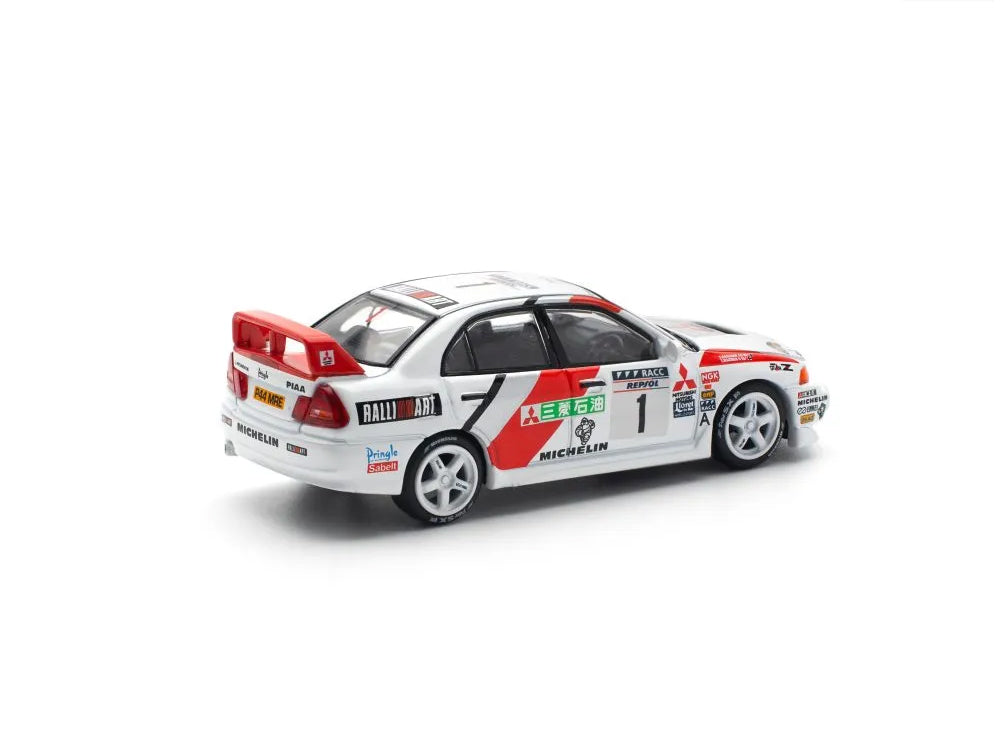 Pop Race 1/64 Mitsubishi Lancer Evolution IV Winner Rally De Catalunya 1997 White