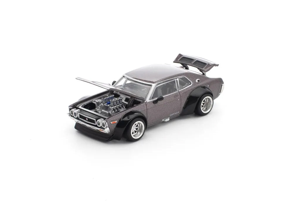 Pop Race 1/64 Nissan Laurel C130 Metallic Grey