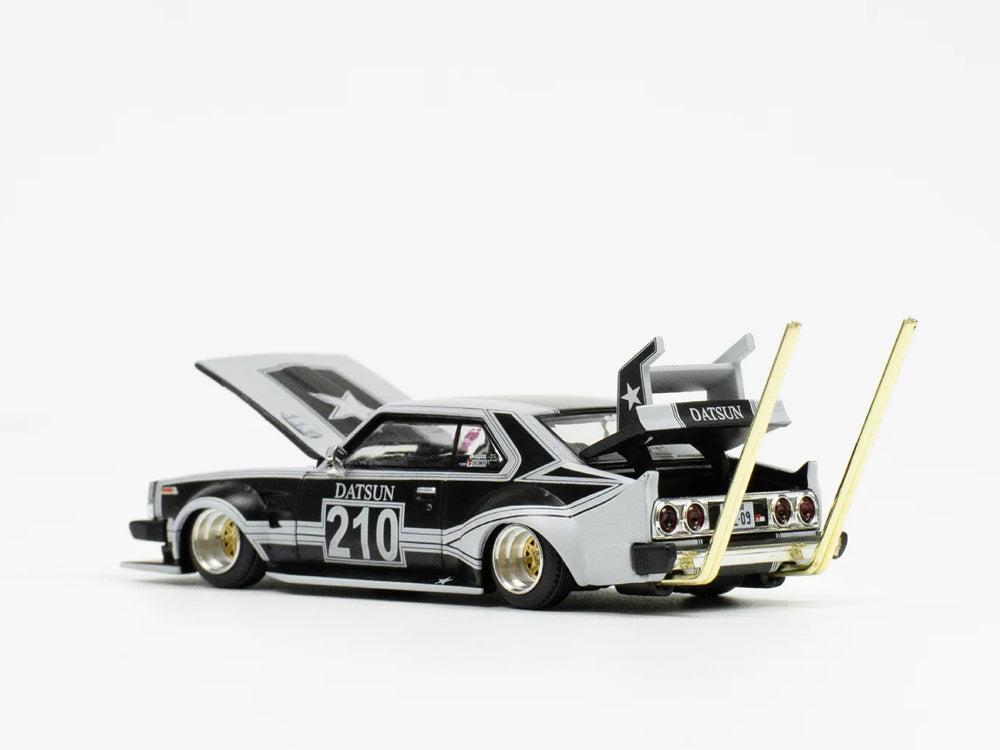 Pop Race 1/64 Nissan Skyline C210 Bosozoku Style Matte Black - Diecast Toyz Australia