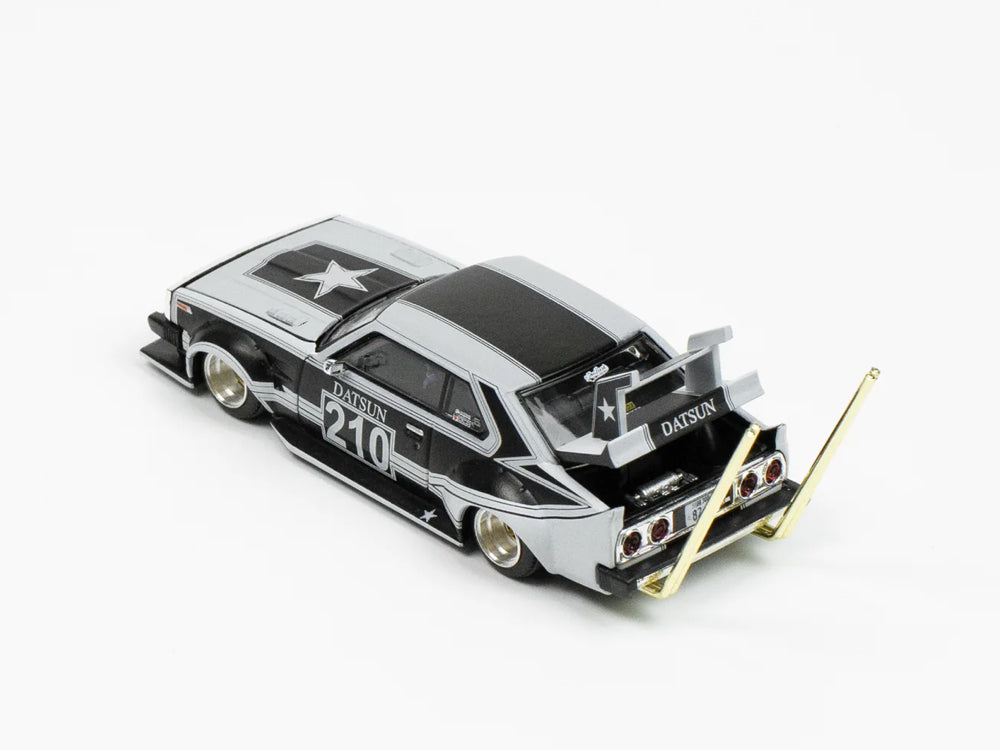 Pop Race 1/64 Nissan Skyline C210 Bosozoku Style Matte Black - Diecast Toyz Australia