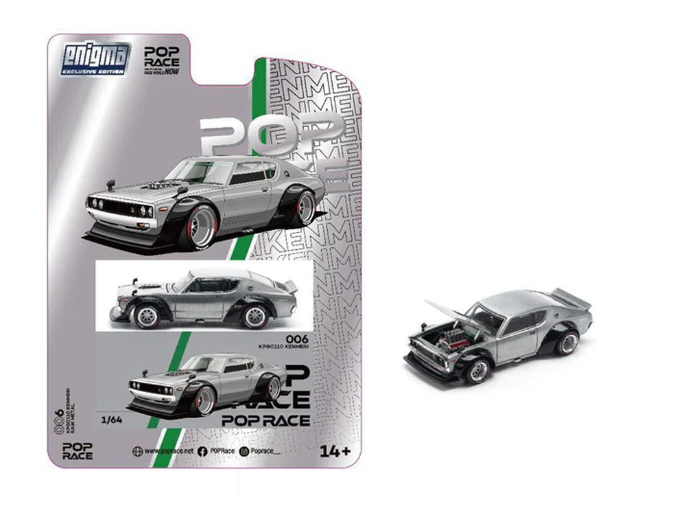 Pop Race 1/64 Nissan Skyline GT-R KPGC110 Kenmeri V8 Drift Raw Material