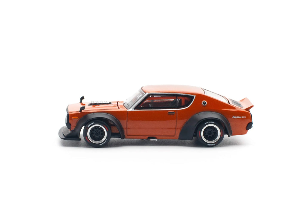 Pop Race 1/64 Nissan Skyline GT-R Kenmeri V8 Drift Modified Orange