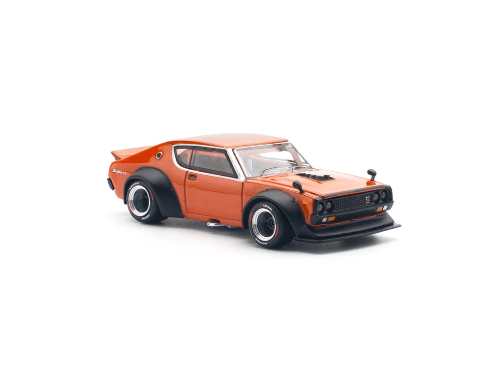 Pop Race 1/64 Nissan Skyline GT-R Kenmeri V8 Drift Modified Orange