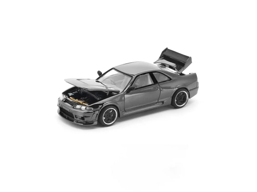 Pop Race 1/64 Nissan Skyline GTR R33 Dark Chrome Series