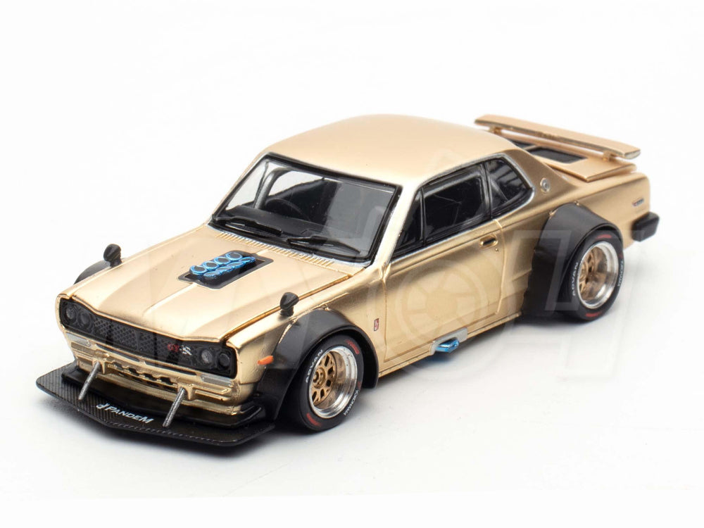Pop Race 1/64 Nissan Skyline GT-R V8 Drift HAKO Gold
