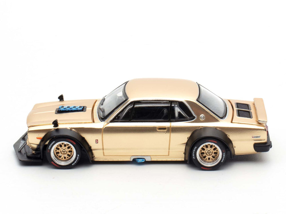 Pop Race 1/64 Nissan Skyline GT-R V8 Drift HAKO Gold