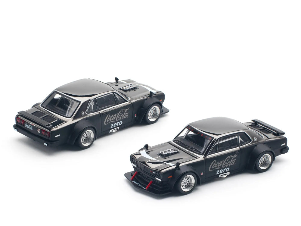 Pop Race 1/64 Nissan Skyline GT-R V8 Drift Hakosuka Coca Cola Zero Black Chrome