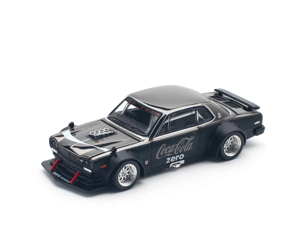 Pop Race 1/64 Nissan Skyline GT-R V8 Drift Hakosuka Coca Cola Zero Black Chrome