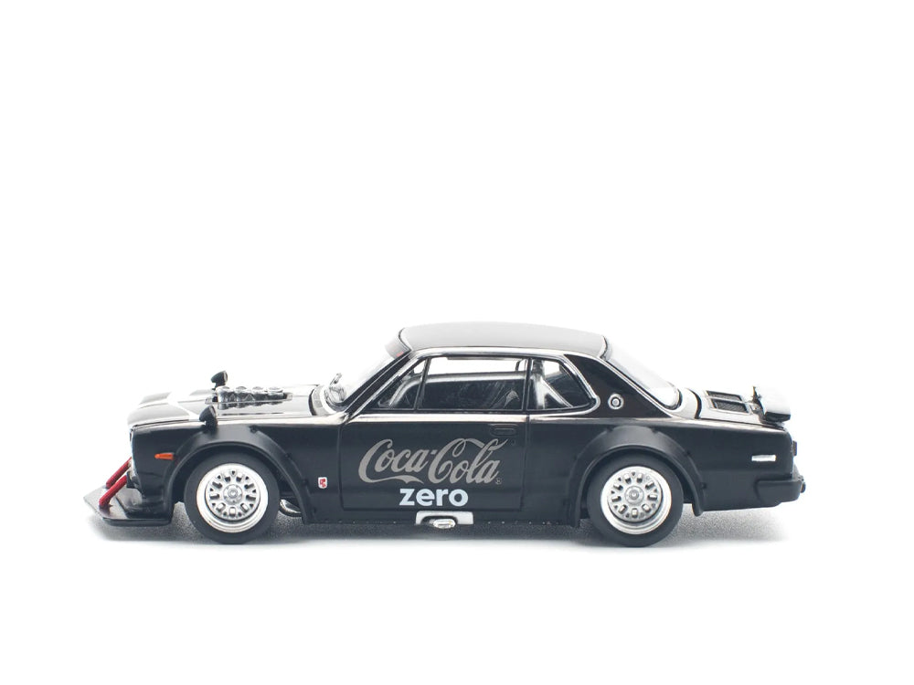 Pop Race 1/64 Nissan Skyline GT-R V8 Drift Hakosuka Coca Cola Zero Black Chrome