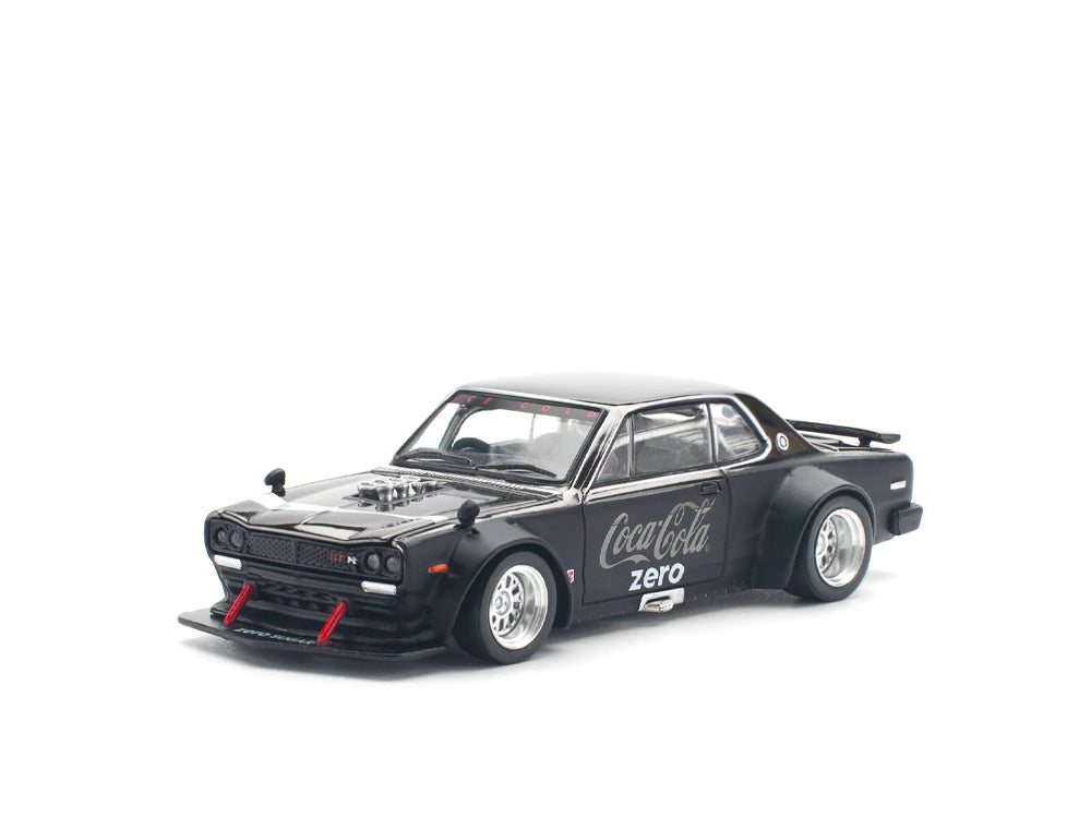 Pop Race 1/64 Nissan Skyline GT-R V8 Drift Hakosuka Coca Cola Zero Black Chrome