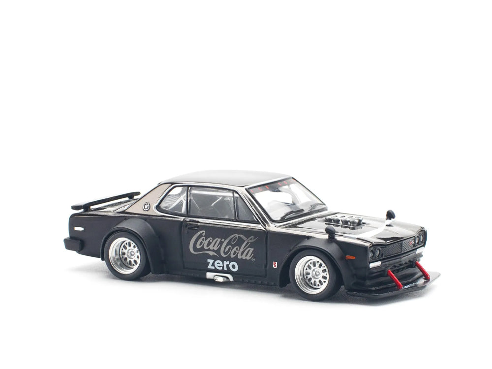 Pop Race 1/64 Nissan Skyline GT-R V8 Drift Hakosuka Coca Cola Zero Black Chrome