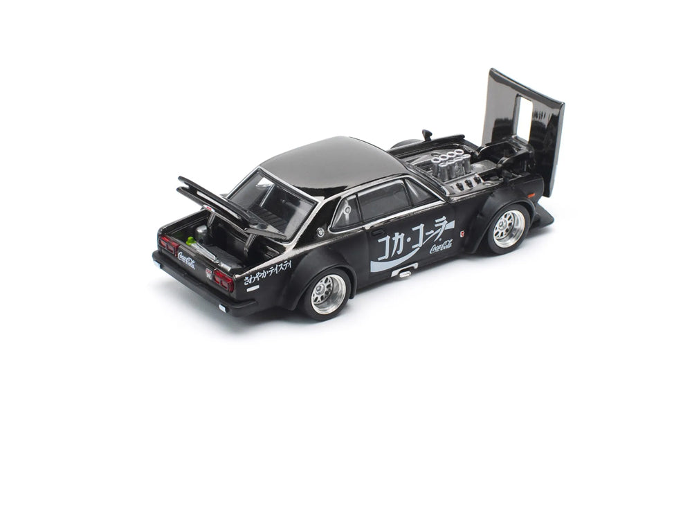 Pop Race 1/64 Nissan Skyline GT-R V8 Drift Hakosuka Coca Cola Zero JP Black Chrome
