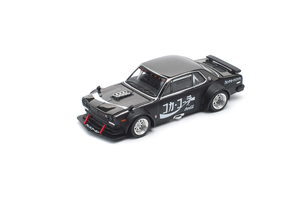 Pop Race 1/64 Nissan Skyline GT-R V8 Drift Hakosuka Coca Cola Zero JP Black Chrome