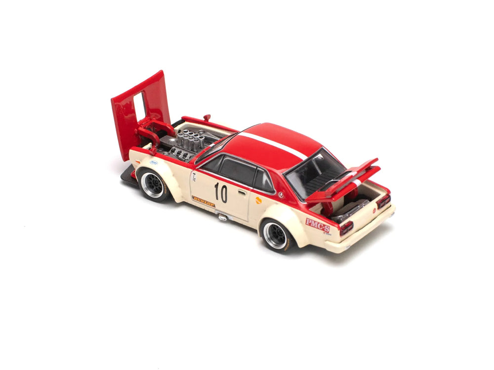 Pop Race 1/64 Nissan Skyline GT-R V8 Drift Hakosuka Watanabe Red/White
