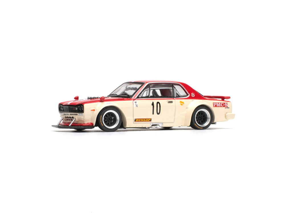 Pop Race 1/64 Nissan Skyline GT-R V8 Drift Hakosuka Watanabe Red/White