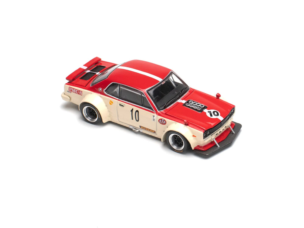 Pop Race 1/64 Nissan Skyline GT-R V8 Drift Hakosuka Watanabe Red/White