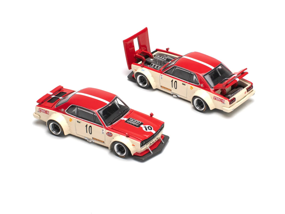 Pop Race 1/64 Nissan Skyline GT-R V8 Drift Hakosuka Watanabe Red/White