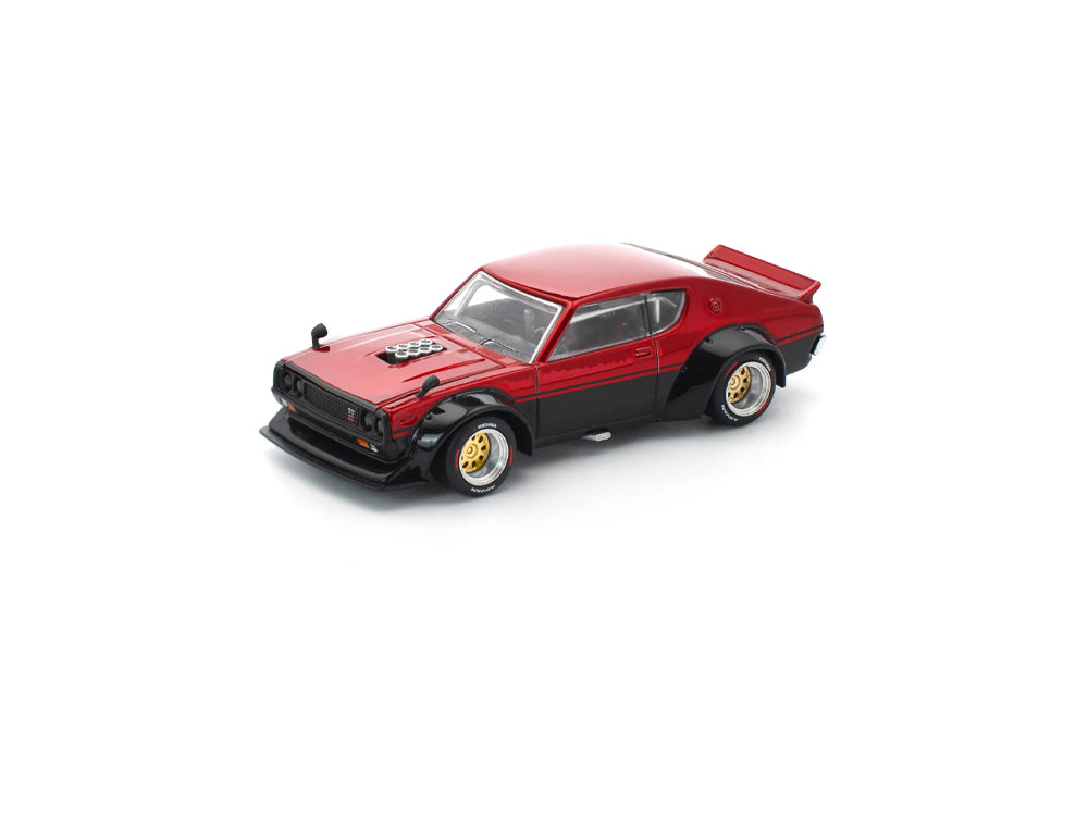 Pop Race 1/64 Nissan Skyline KPGC110 Kenmeri Red/Black