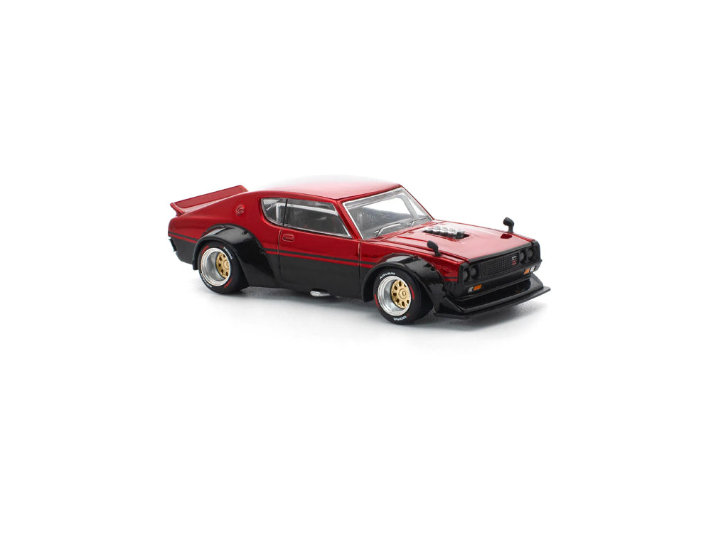 Pop Race 1/64 Nissan Skyline KPGC110 Kenmeri Red/Black