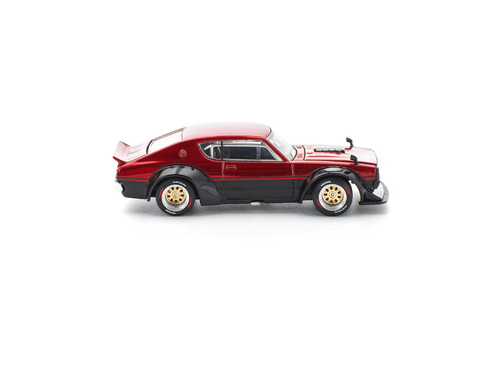 Pop Race 1/64 Nissan Skyline KPGC110 Kenmeri Red/Black