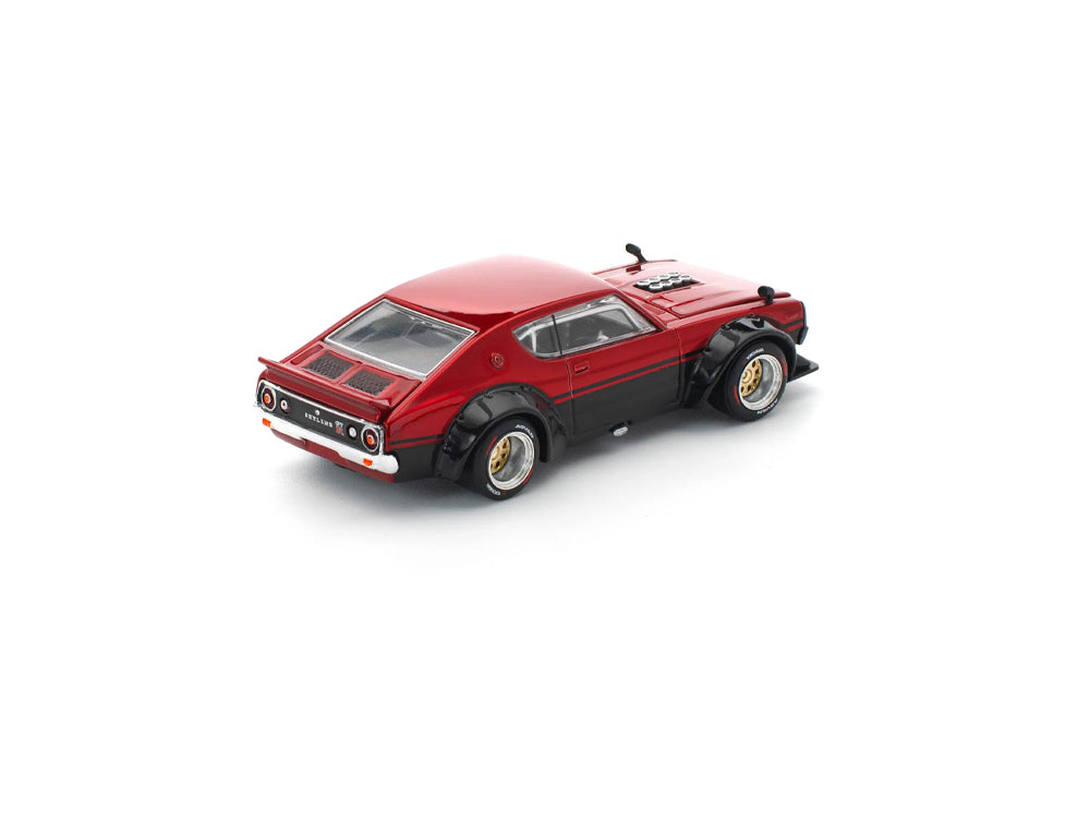 Pop Race 1/64 Nissan Skyline KPGC110 Kenmeri Red/Black