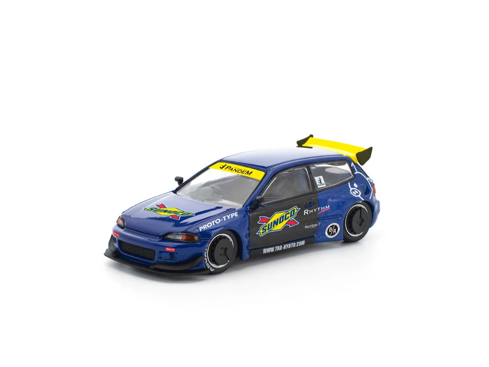 Pop Race 1/64 Pandem Honda Civic EG6 Blue/Black