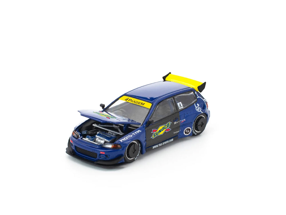 Pop Race 1/64 Pandem Honda Civic EG6 Blue/Black