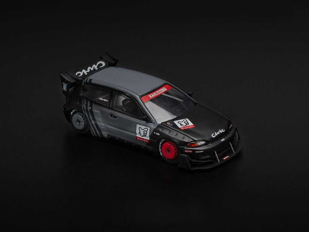 Pop Race 1/64 Pandem Honda Civic EG6 KANJOZOKU Grey