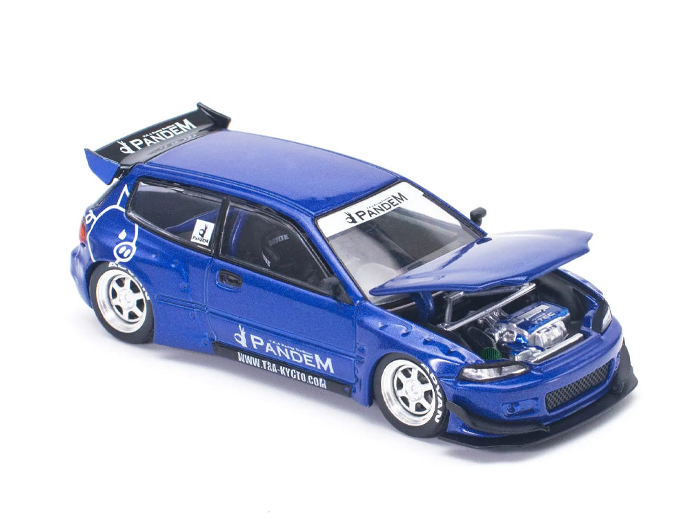 Pop Race 1/64 Pandem Honda Civic EG6 V1.5 Metallic Blue