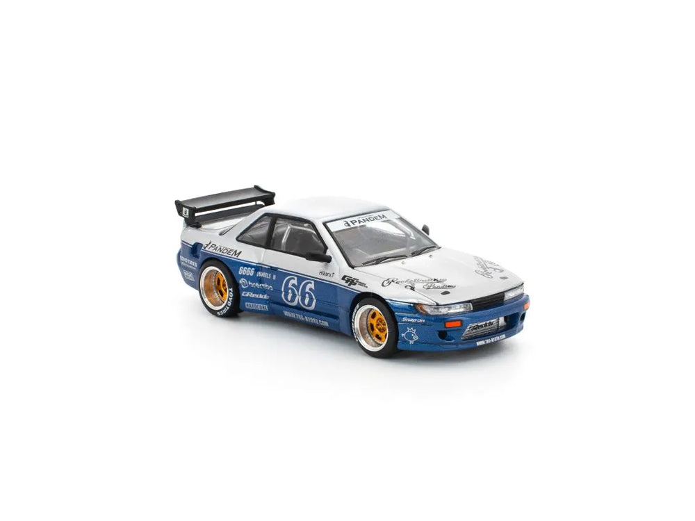 Pop Race 1/64 Pandem Nissan Silvia S13 Moontech Blue
