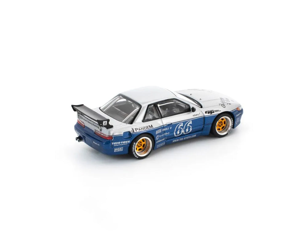 Pop Race 1/64 Pandem Nissan Silvia S13 Moontech Blue