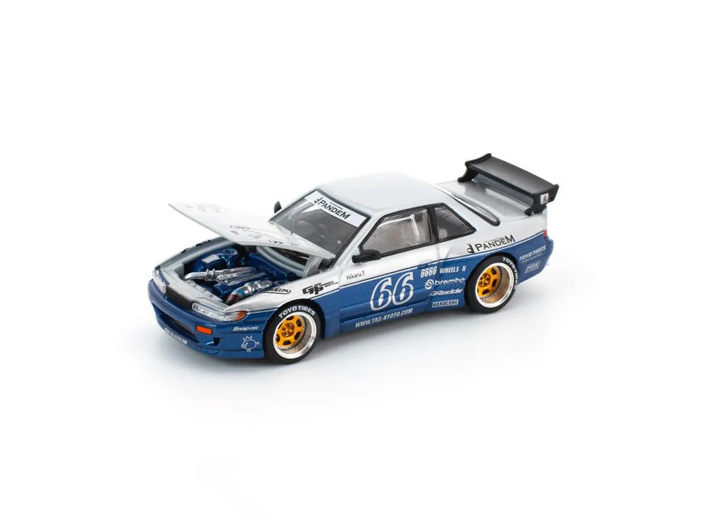 Pop Race 1/64 Pandem Nissan Silvia S13 Moontech Blue